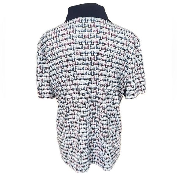 Coral Bay Golf zip front polo top with golf cart pattern, size PL - Picture 4 of 7